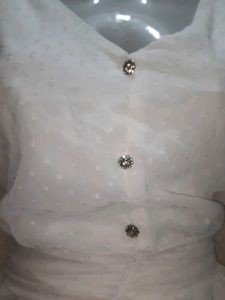 Korean White Embellished Top❤️⚘️