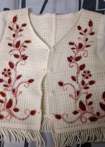 Crocheted Floral Embellished Top