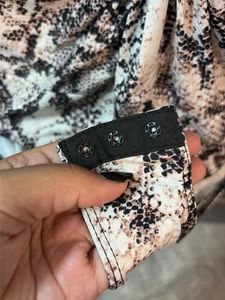 Snake Print Twist Front Long Sleeve Bodysuit