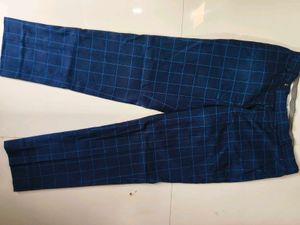 Men's Navy Blue Checkered Blazer