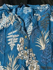 Max Blue Floral Print Tunic Top