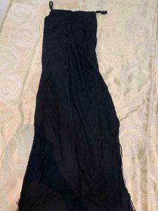 Black Chic Ethnic Adjustable Straps Straight Kurti
