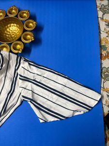 Chic Striped Button-Up Tunic Top