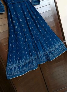 Sabhyata Elegant Blue Printed Anarkali Kurta