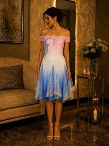 Stunning Off-Shoulder Ombre Gown