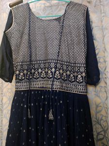 Embellished Navy Blue Anarkali Gown