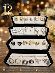 Pack of 12 Elegant Earrings Set