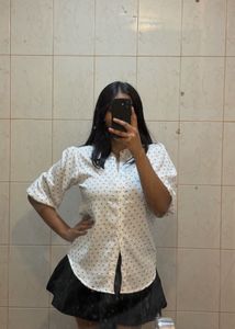 Stylish Geometric Print Cotton Blend Top