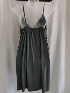 Comfortable Grey Lace Trim Nightgown