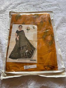 Elegant Mustard Leaf Print Saree❤️