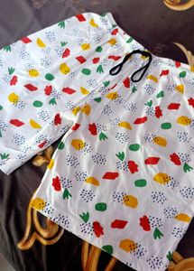 Funky Fruit Print Shorts for women