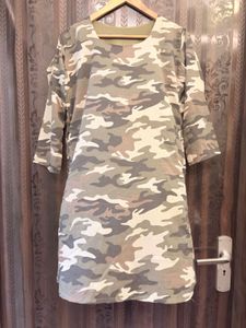 Stylish Camouflage Tunic Top
