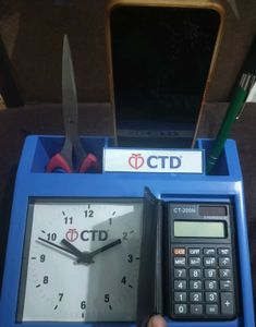 Desk Organizer with Clock &amp; Calculator