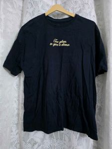 Zudio Navy Blue Graphic T-Shirt