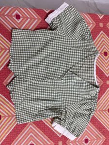 green Puff Sleeve Top