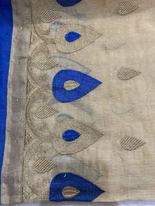 Elegant Blue and Gold Saree with blouse