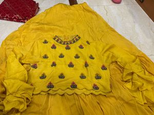 Vibrant Yellow Embroidered Lehenga Choli