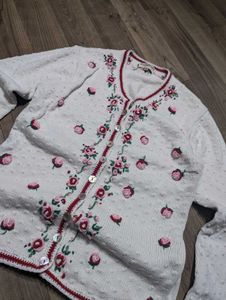 Floral Embroidered Cardigan