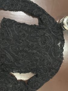 Black Lace /Sheer Top with bell/flared sleeves