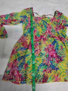 Chic Yellow Floral Bell Sleeve Top