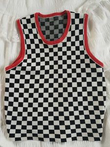 Checkerboard Knit Tank Top