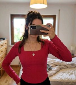 ZaraChic rose Long Sleeve Square Neck Top🎀🌷