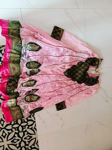 Elegant Pink Silk Saree