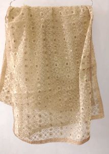 Embroidered Net Dupatta with Sequins