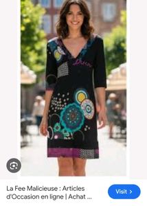 Boho Black Dress with Colorful Print