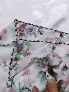 Floral Print Scarf with Face Covering