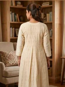 Elegant Cream Cotton Kurta