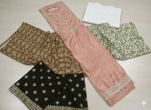 Peach Unstitched Salwar Suit