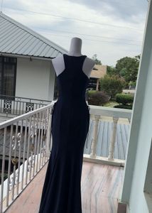 Elegant Navy Blue Sleeveless Maxi Dress