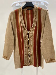 Vintage Ethnic Striped Cardigan