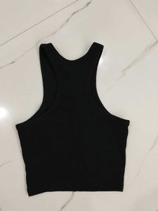 H&amp;M Basic Black Halter Ribbed Vest