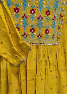 Yellow Embroidered Kurta
