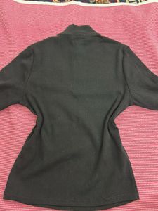 Black Mock Neck Ribbed Top