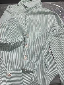 OYELA Striped Green Peplum Blouse – With Tags