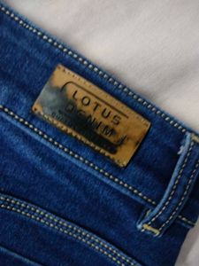 Blue Denim Slit Mini Skirt