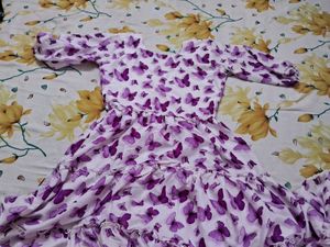 Chic Butterfly Print Tiered Midi Dress
