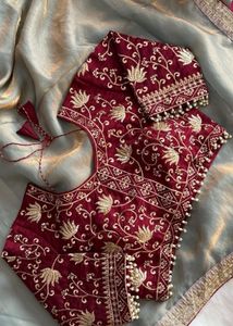 Elegant Saree with Embroidered Blouse