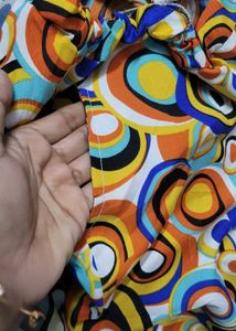 Retro Circle Print Flared Pants