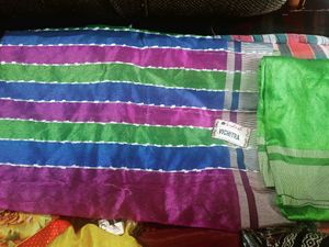 Beautiful Multicolour Saree With Free Gift