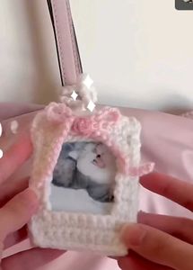 photoframe keychain with Handmade Charm