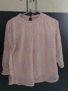 Elegant Pink Embroidered Blouse