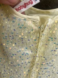 light yellow Sparkly Party Dress with Tulle Skirt