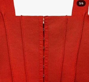 ZARA RED KNIT CORSET TOP