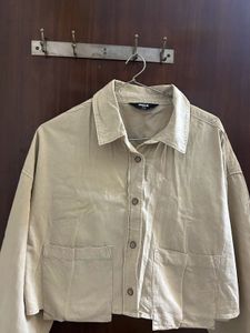 Beige Cropped Shirt