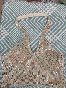 Sparkly Sequin Halter Neck Top