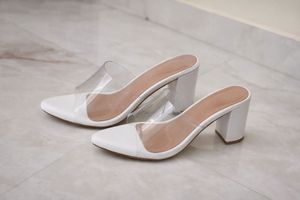 White Transparent Block Heels 🪽🤍